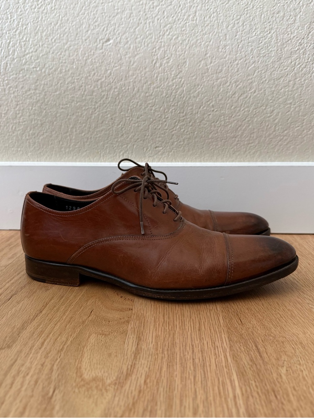 To Boot New York Leather Cap Toe Oxford Lace Up 12981 Brown Men’s 9